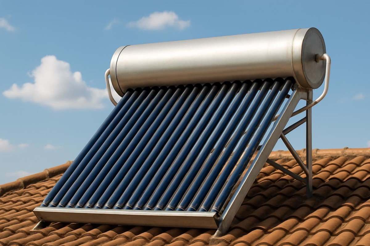 300L Solar Water Heater, Pressurised · 5-yr tank, 300L · for 6–8 people