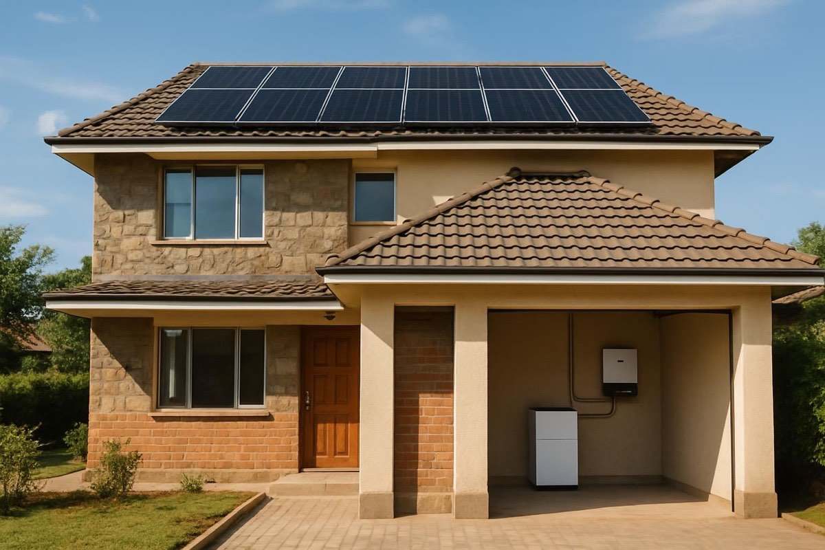 5kW Hybrid Solar System, Hybrid + lithium storage, 5kW · ~20–25 kWh/day